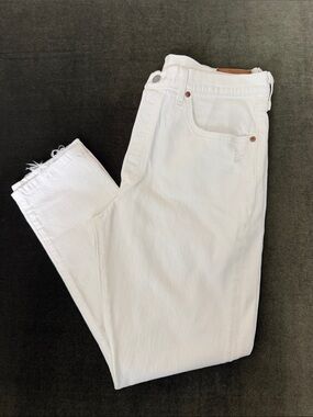 Levi's Cream 501 Denim Jeans with Leather Patch